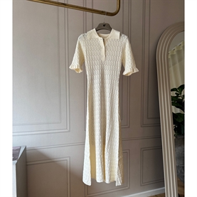 Sea New York Rue Knit S/SLV Midi Kjole, Cream
